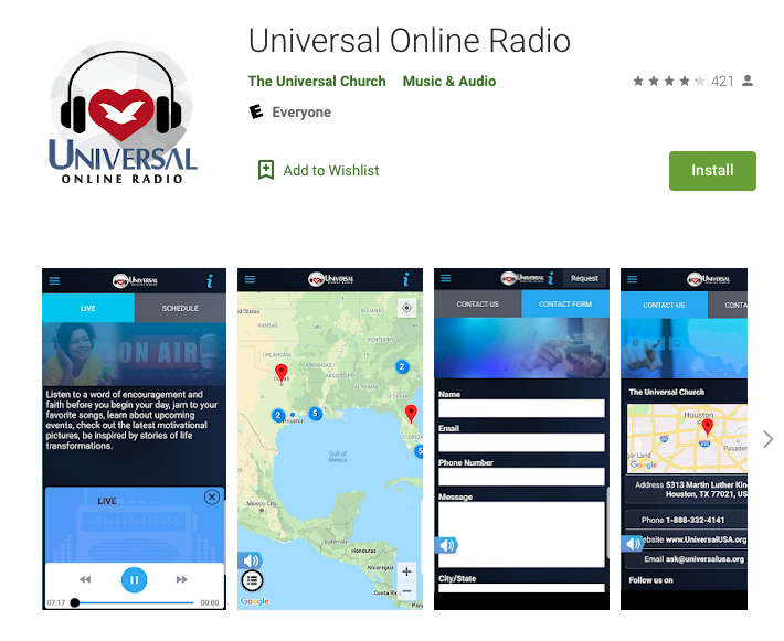 Universal Online Radio Google Play Store Link